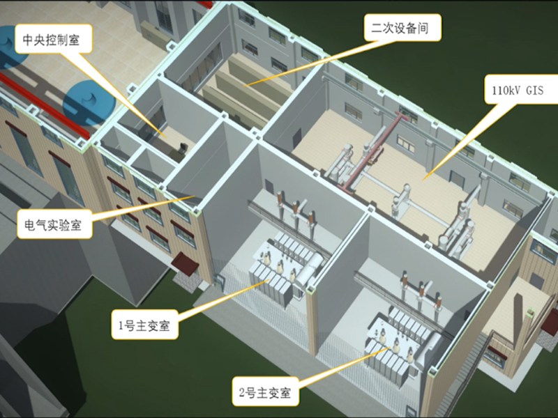 西藏湘河水利樞紐工程2-基于設(shè)備模型的基本參數(shù)，設(shè)備包含的各部分構(gòu)件，整體組裝后再進行其他屬性的添加（如電壓等級、類型、單位等）。之后可以通過設(shè)備布置，測試參數(shù)化設(shè)置是否有效